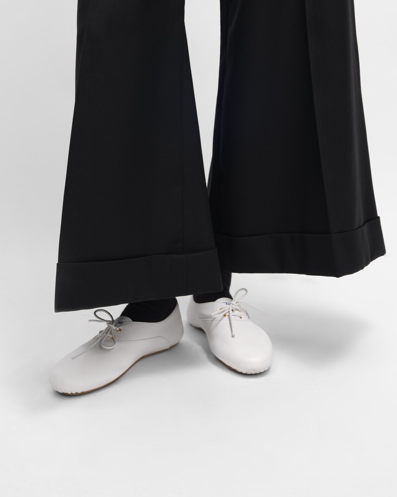 BALLERINE CON LACCI IN PELLE DI AGNELLO - Bianco ultra -  - 1 | CELINE