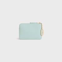 COIN PURSE TRIOMPHE STAMP IN GRAINED SUPPLE CALFSKIN - POWDER BLUE / DEEP IVORY - COIN HOLDERS - 2 | CELINE