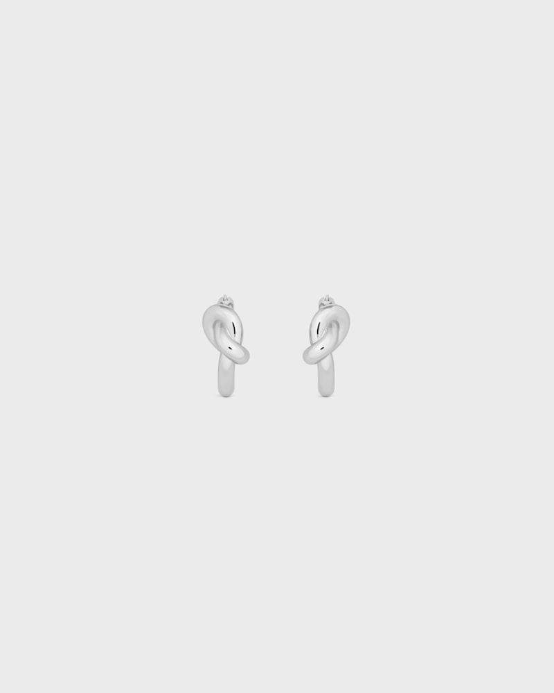 Créoles Knot en laiton rhodié - ARGENT - BOUCLES D'OREILLES - 1 | CELINE