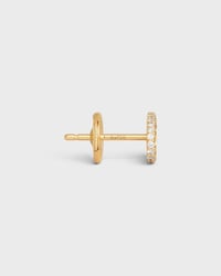 Maillon Triomphe Stud in Yellow Gold and Diamonds - Yellow Gold & White - ESSENTIAL GIFTS - 2 | CELINE