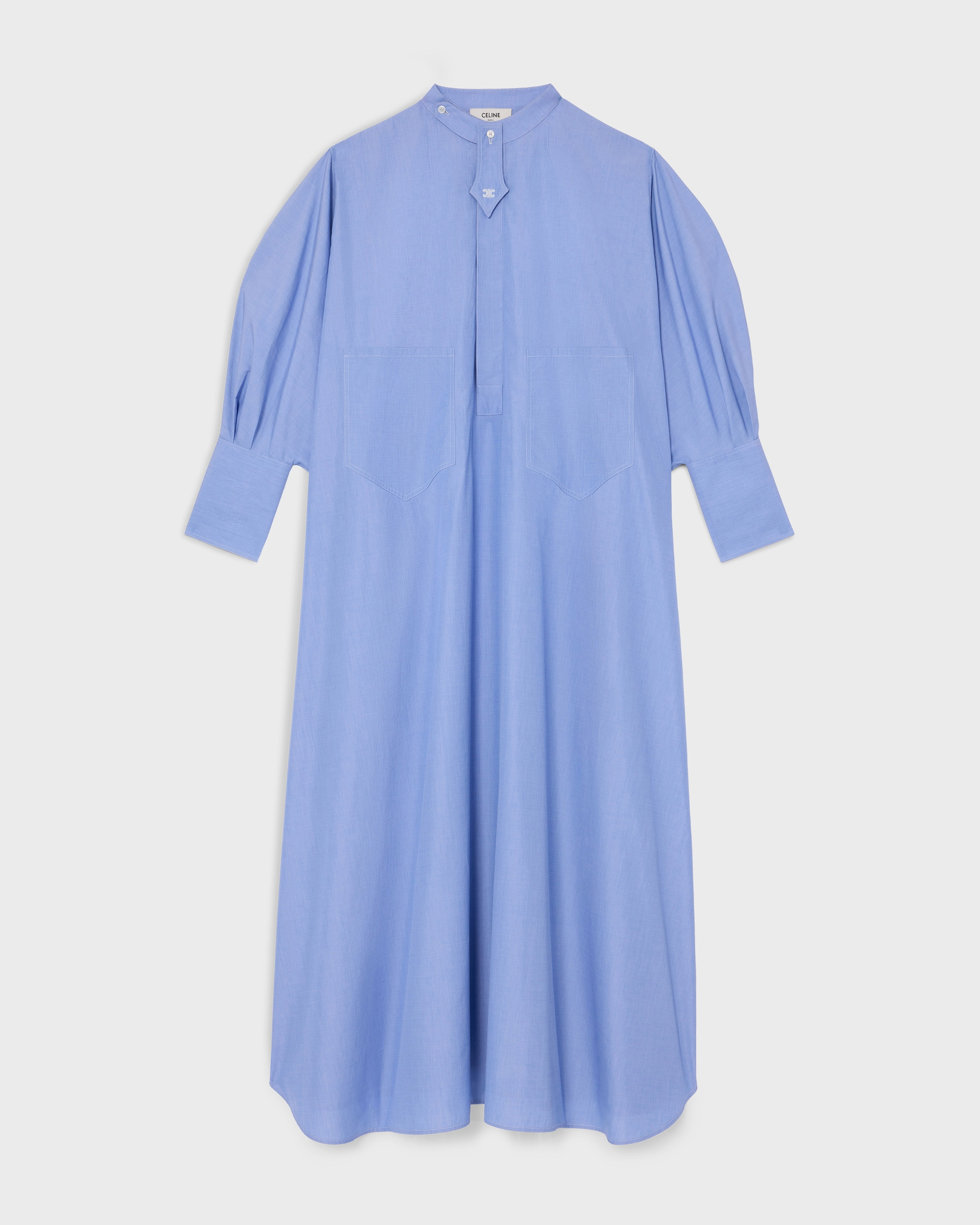 shirt dress IN cotton poplin - BLEU | CELINE