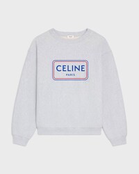 sudadera holgada de felpa de algodón - GRIS PÁLIDO/ROJO/AZUL DENIM -  - 1 | CELINE