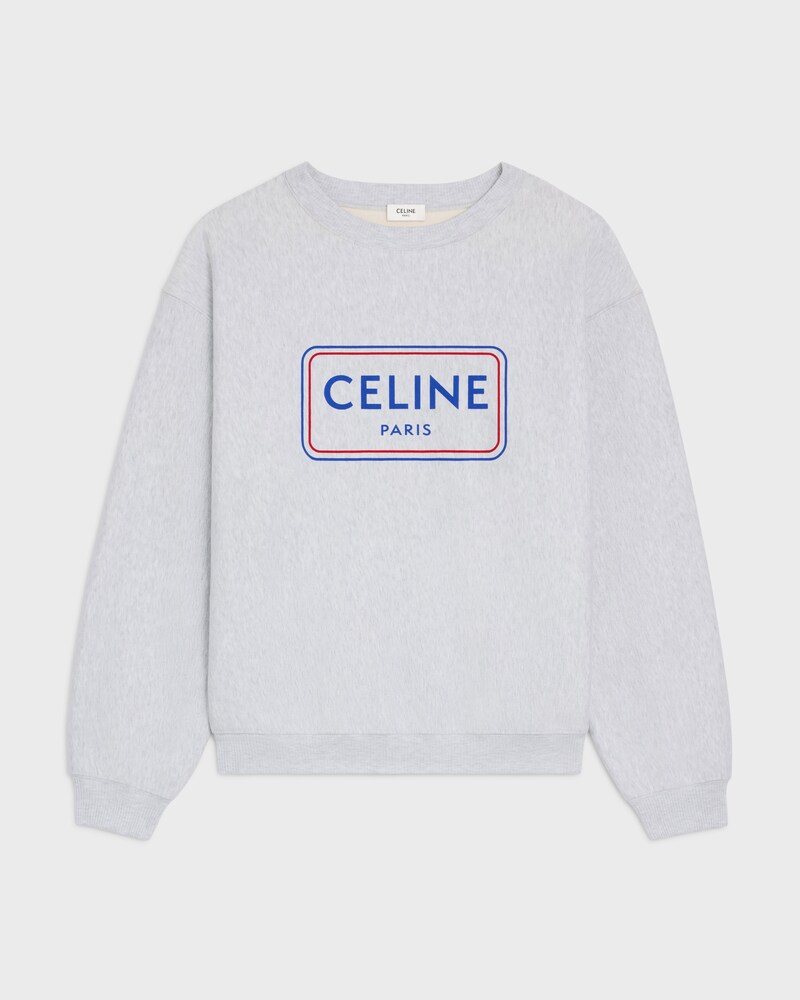 sweatshirt loose MOLLETON COTON - PALE GREY/RED/CENIM BLUE -  - 1 | CELINE