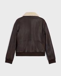 veste aviateur PEAU DE CHÈVRE - DARK BROWN / CREAM -  - 2 | CELINE