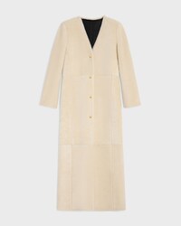 long coat IN LAMBSKIN SHEARLING - CREAM / BLACK -  - 1 | CELINE