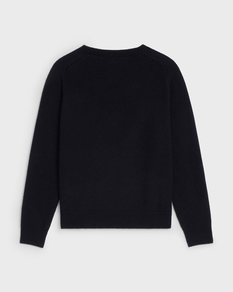 TRIOMPHE V-NECK SWEATER IN HERITAGE CASHMERE - BLACK -  - 1 | CELINE