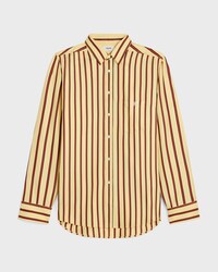 oversized shirt IN striped silk twill - YELLOW/RED/BLACK -  - 1 | CELINE