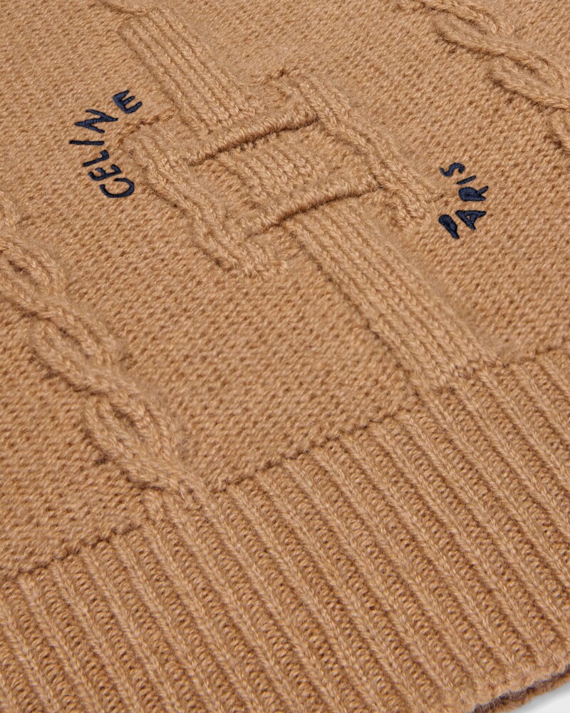 JERSEY CON CUELLO REDONDO DE CACHEMIRA CON CADENAS - CAMEL -  - 1 | CELINE