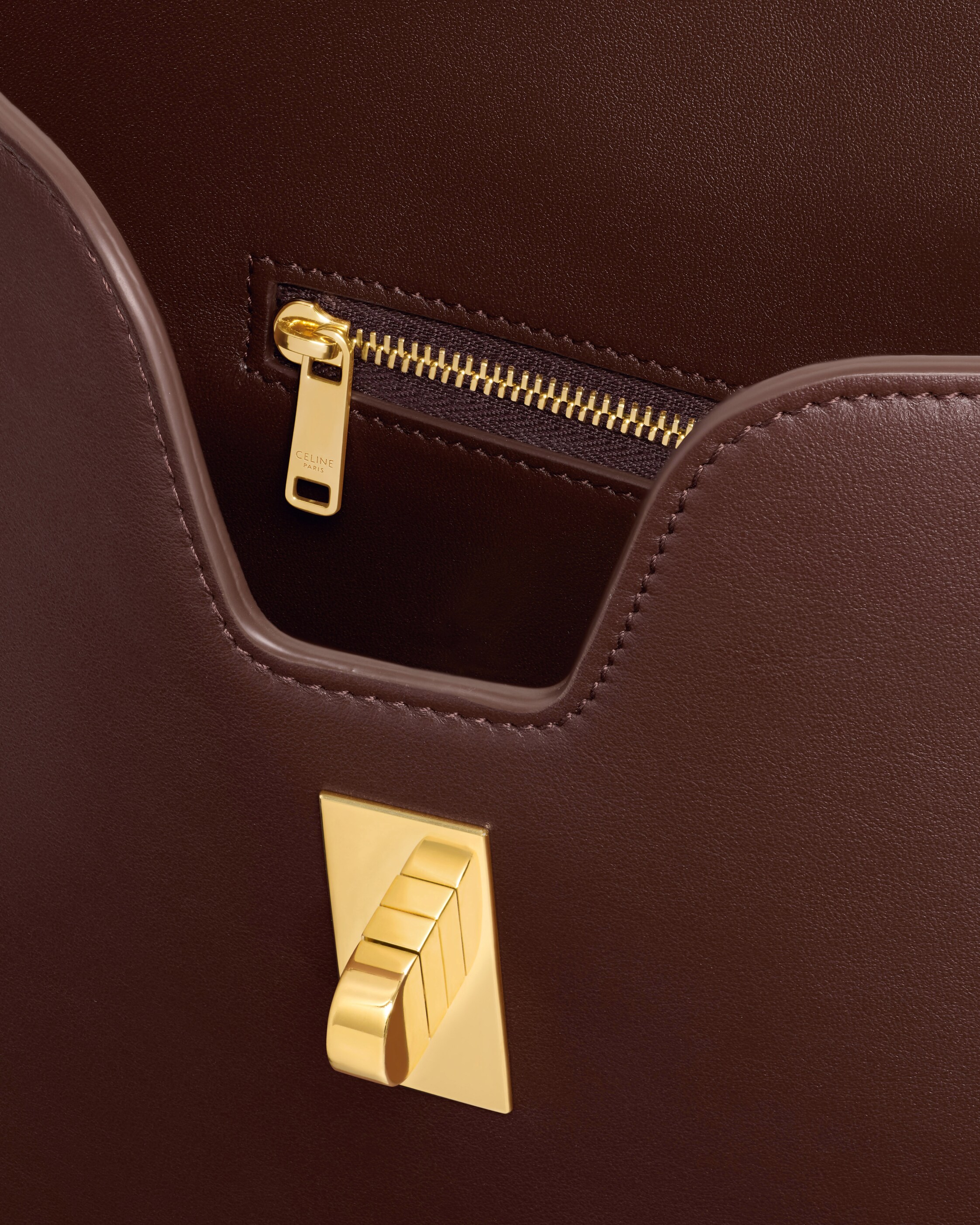 MEDIUM CAMILLE 16 SOFT BAG IN SMOOTH CALFSKIN - CHESTNUT | CELINE
