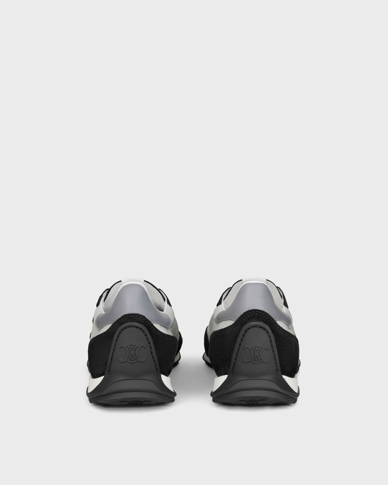 SNEAKER RACER EN NYLON, CUIR DE VEAU VELOURS ET CUIR DE VEAU - GRIS/NOIR -  - 1 | CELINE