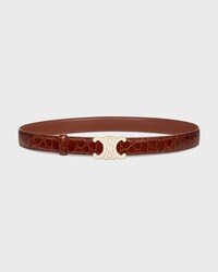Reversible Strap 25MM IN TAURILLON LEATHER AND CROCODILE EMBOSSED CALFSKIN -  -  - 1 | CELINE