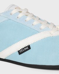 THE FLAT SNEAKER IN GROS GRAIN, VELVET, SUEDE GOATSKIN AND LAMBSKIN - LIGHT BLUE / OPTIC WHITE -  - 2 | CELINE