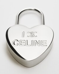 CANDADO EN FORMA DE CORAZÓN CON CHARMS CELINE DE LATÓN CON ACABADO RODIADO - PLATA -  - 1 | CELINE