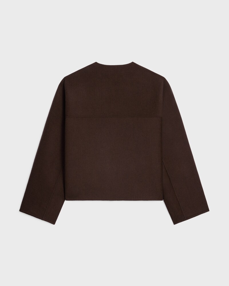 Jaqueta cardigan em caxemira dupla face - MARROM - - 1 | CELINE
