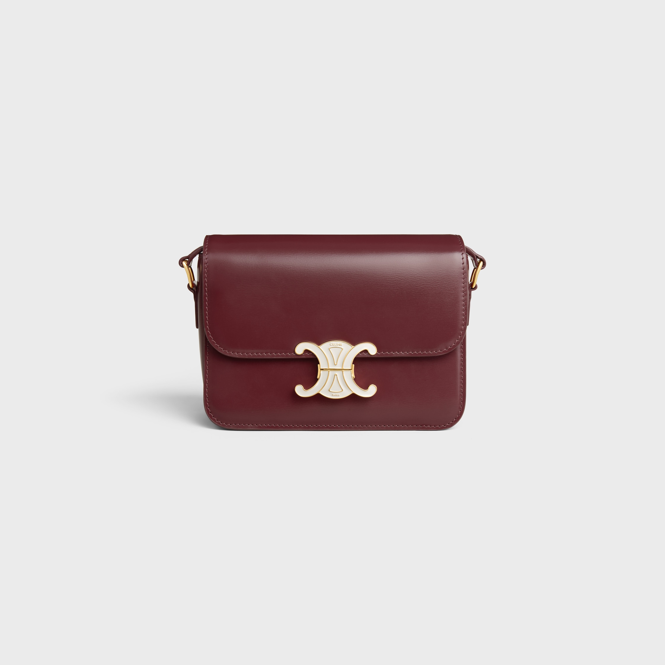 CELINE TEEN TRIOMPHE BAG IN SHINY CALFSKIN WITH ENAMEL CLOSURE