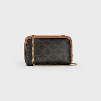 Pochette à chaîne Toile triomphe et Agneau - Tan - PETITS CADEAUX - 2 | CELINE