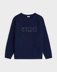 celine oversized crew neck sweater in wool - NAVY/NAVY -  - 1 | CELINE