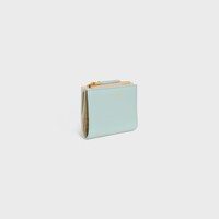 COMPACT WALLET TRIOMPHE STAMP IN GRAINED SUPPLE CALFSKIN - POWDER BLUE / DEEP IVORY - NEW - 2 | CELINE