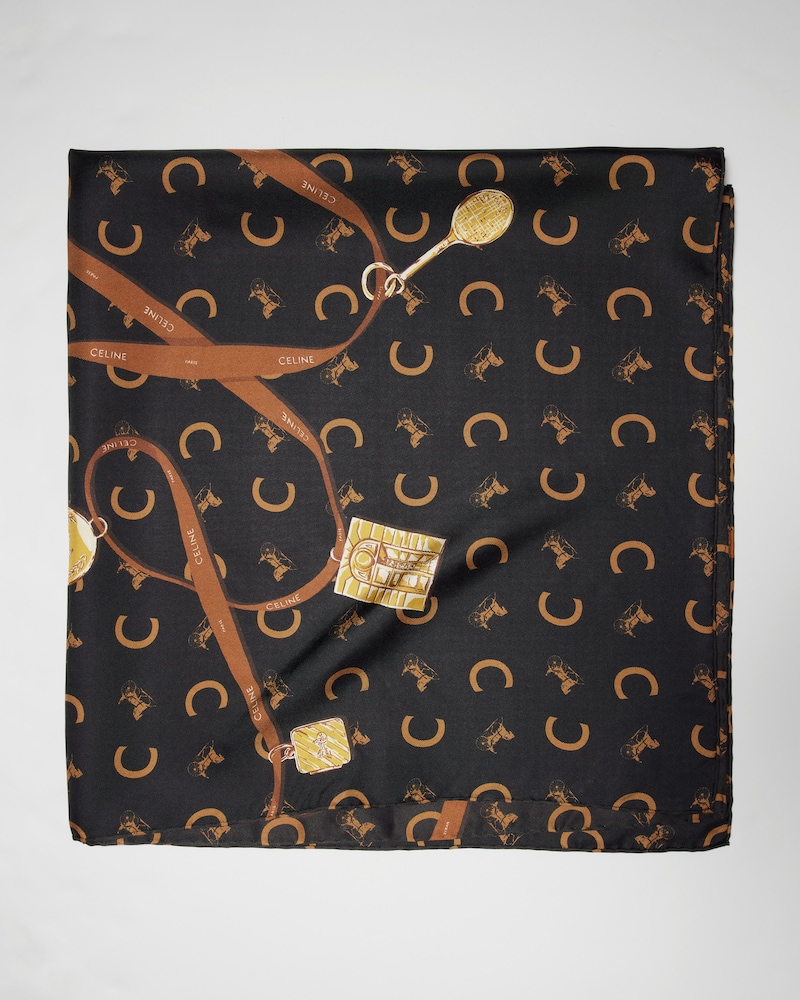 RIBBONS AND CHARMS FOULARD, 90 - BROWN/BEIGE/TAN -  - 1 | CELINE