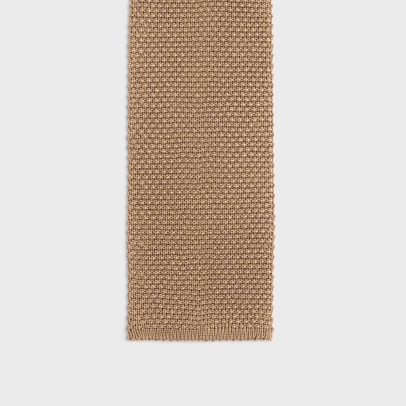 CORBATA DE PUNTO DE SEDA - CAMEL -  - 1 | CELINE