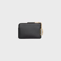 COIN PURSE TRIOMPHE STAMP IN SUPPLE GRAINED CALFSKIN - BLACK / ULTRA BLUE - COIN HOLDERS - 2 | CELINE