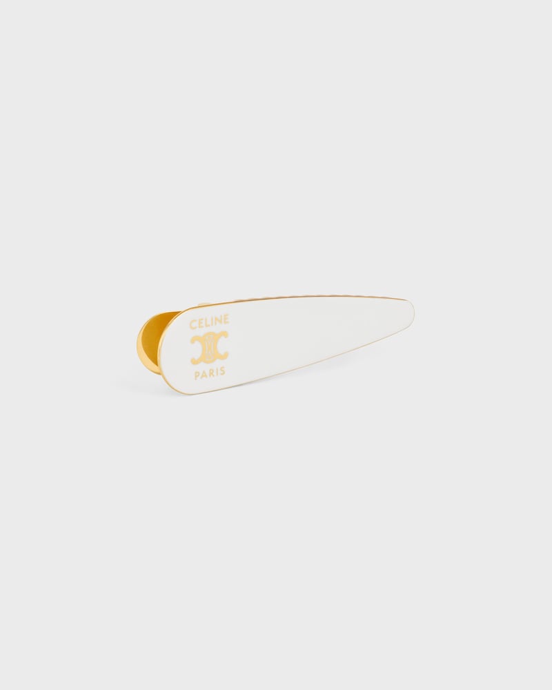 Horquilla Celine de latón con acabado dorado, acero y zamak - MARFIL / DORADO - ACCESORIOS PARA EL CABELLO - 1 | CELINE
