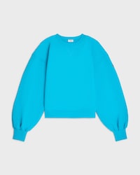 oversized crewneck sweater IN cotton fleece - MICKEY BLUE/RED CERISE -  - 1 | CELINE