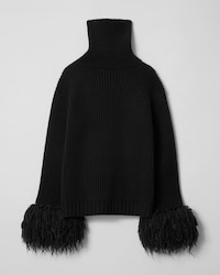 turtleneck sweater IN ribbed cashmere - BLACK -  - 2 | CELINE