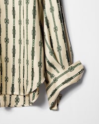 shirt IN printed silk twill - CREAM/DARK GREEN -  - 2 | CELINE