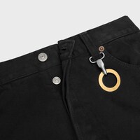 WIDE LEG JEANS 001 IN heavy cotton twill - OVERDYE BLACK HEAVY STONE WASH -  - 2 | CELINE
