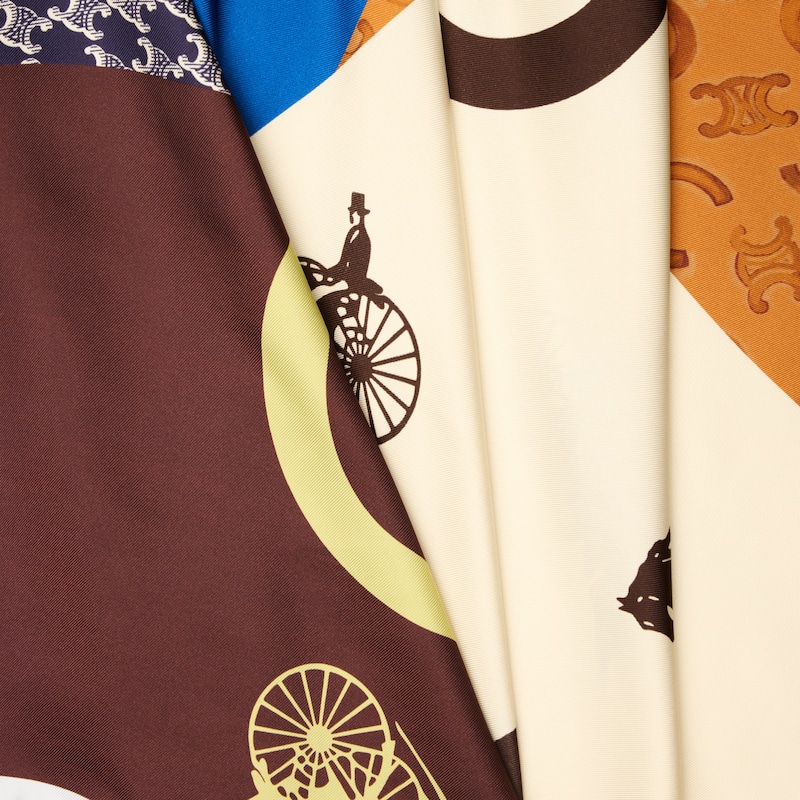 方巾 - 香草色/亮蓝色/棕色 -  - 1 | CELINE