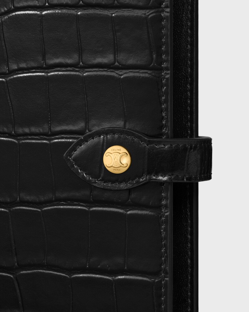 Capa de Caderno Grande em CROCODILE NILOTICUS - PRETO - PAPELARIA - 1 | CELINE