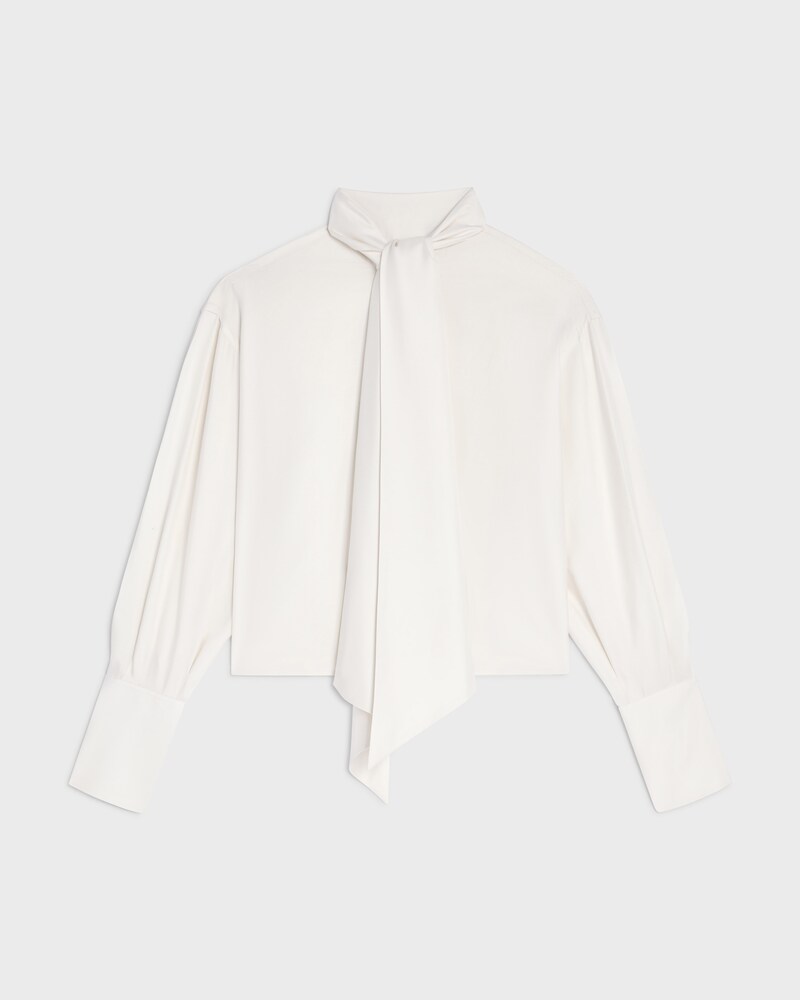 chemise lavallière cropped twill soie - CRAIE -  - 1 | CELINE