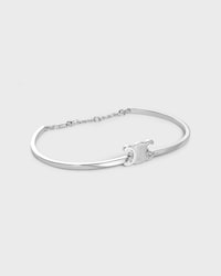 Triomphe Articulated Bracelet in Brass with Rhodium Finish - SILVER -  - 2 | CELINE
