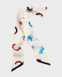 Lavalliere IN CELINE SULKY SILK TWILL - VANILLA/BLUE/BROWN -  - 1 | CELINE