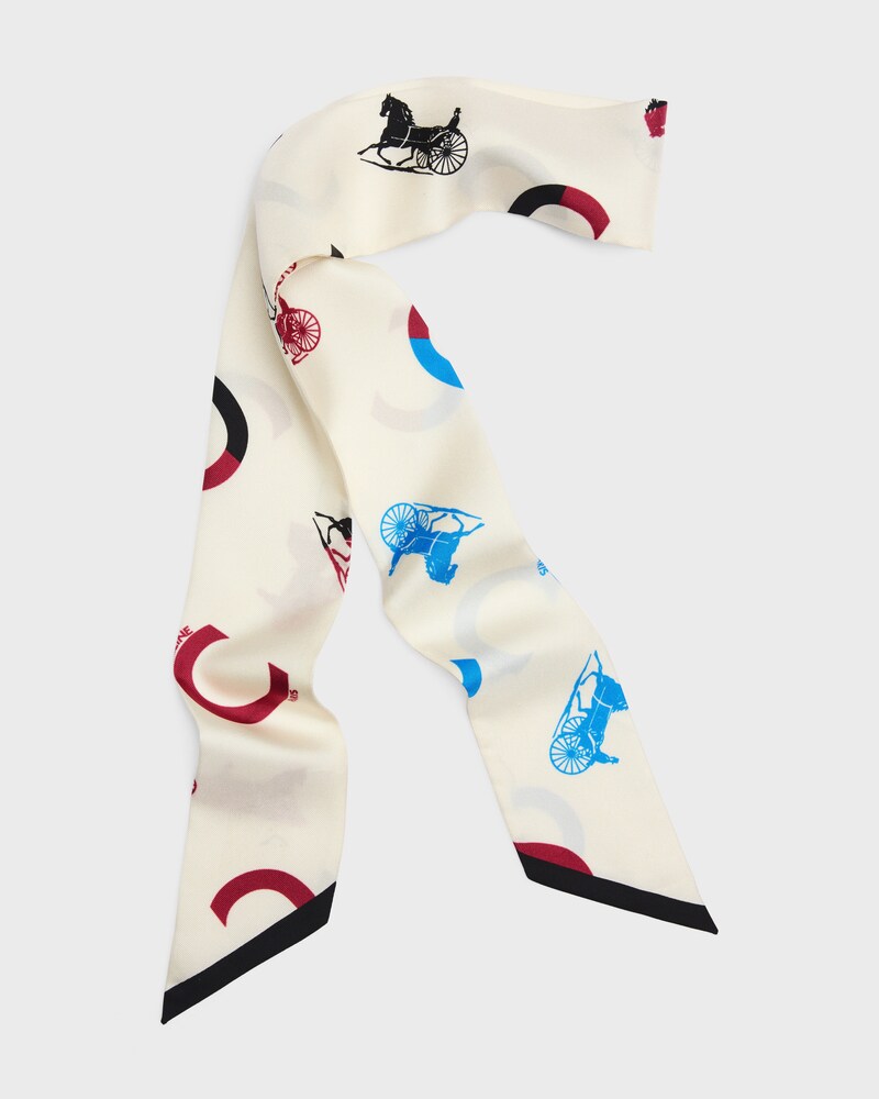 Lavalliere IN CELINE SULKY SILK TWILL - VANILLA/BLUE/BROWN -  - 1 | CELINE
