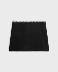 FALDA CON ADORNO DE GALÓN DE TWEED - NEGRO -  - 2 | CELINE