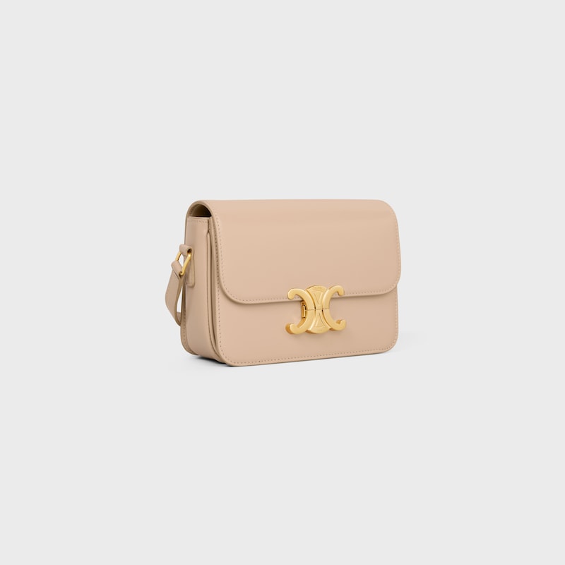 Teen Triomphe Bag in shiny calfskin - OAT BEIGE - TRIOMPHE - 1 | CELINE