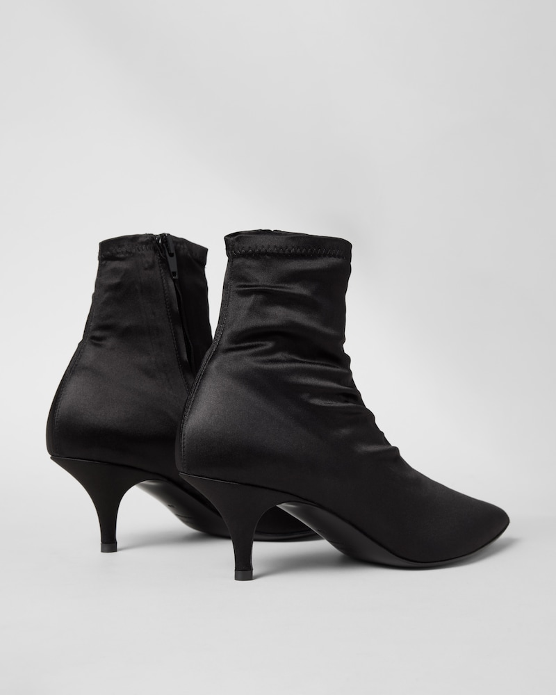BOTA SOCK EM CETIM - PRETO - - 1 | CELINE