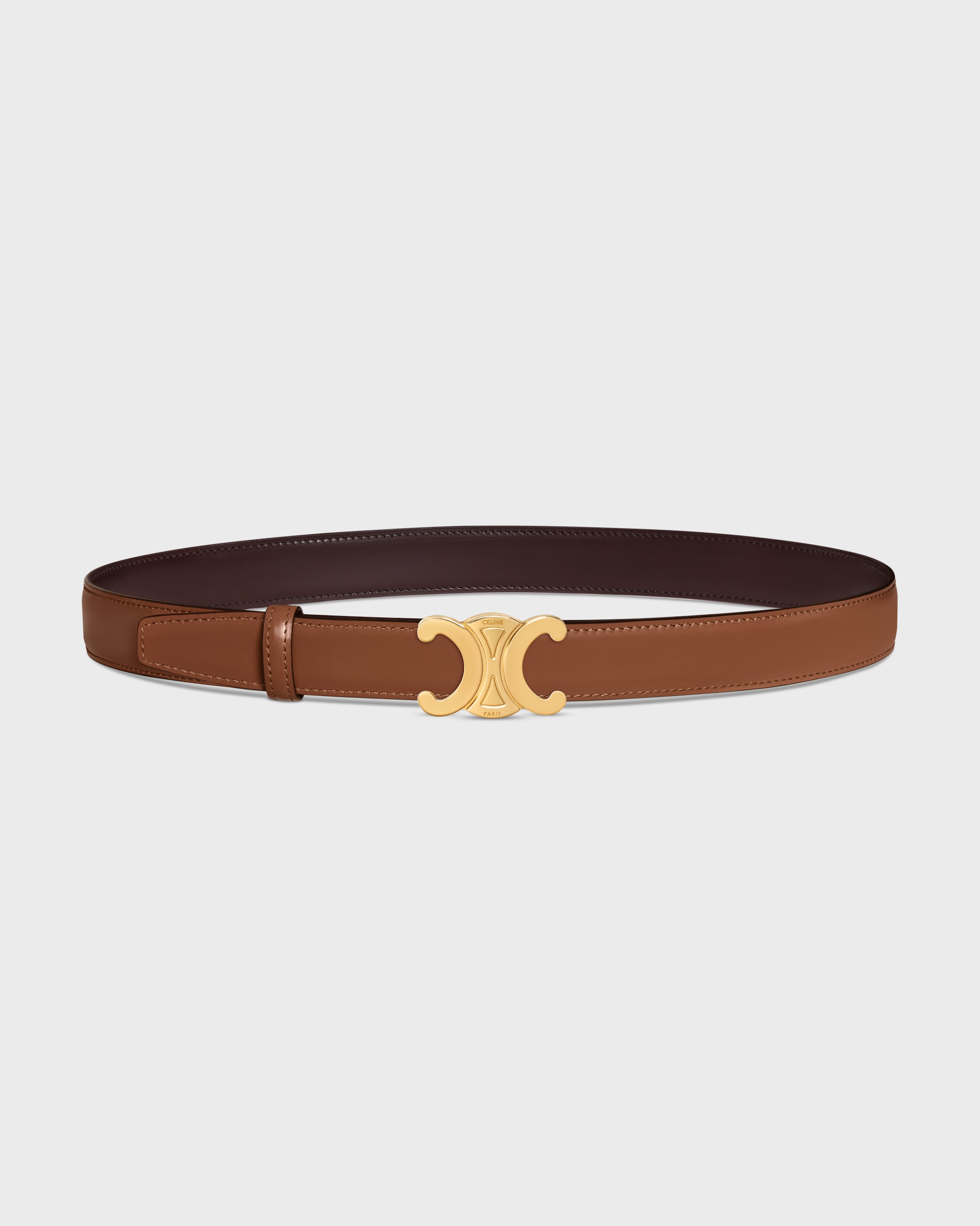 TRIOMPHE BUCKLE & REVERSIBLE STRAP 25MM - EBONY / BRONZE | CELINE