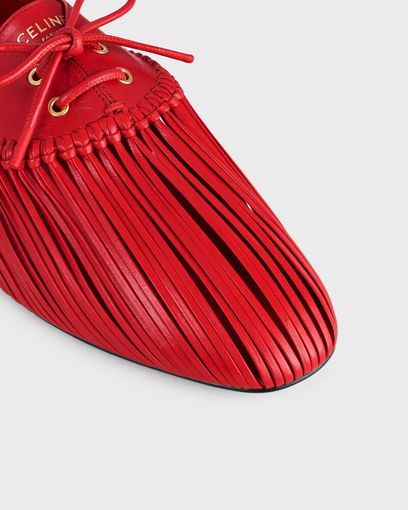 BALLET LACE-UP SHOE IN GOATSKIN - ULTRA RED -  - 1 | CELINE