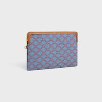 POCHETTE PEQUEÑO CON CORREA DE PIEL TRIOMPHE DE TEJIDO CON MOTIVO TRIOMPHE INTEGRAL - AZUL DENIM / ROJO - EVENING - 2 | CELINE