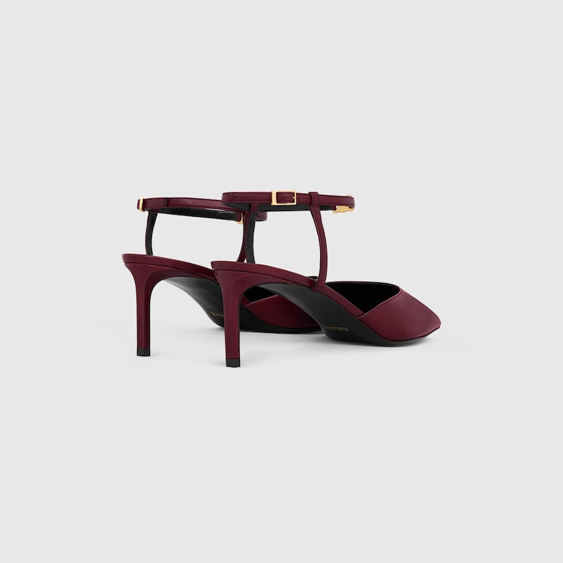CELINE KITTEN - TRIOMPHE STRAP PUMP IN LAMBSKIN - BURGUNDY -  - 1 | CELINE