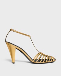 CELINE CAGE RIEMNCHEN-SANDALE AUS LAMINIERTEM LAMMLEDER - GOLD -  - 1 | CELINE