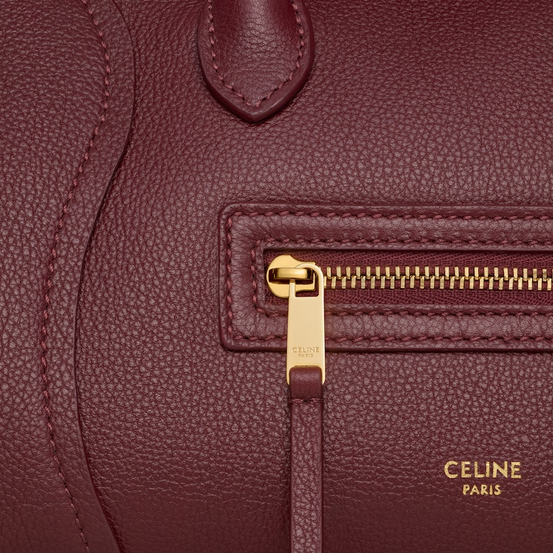 LUGGAGE粒面牛皮革小號手袋 - 西拉葡萄色 - LUGGAGE - 1 | CELINE