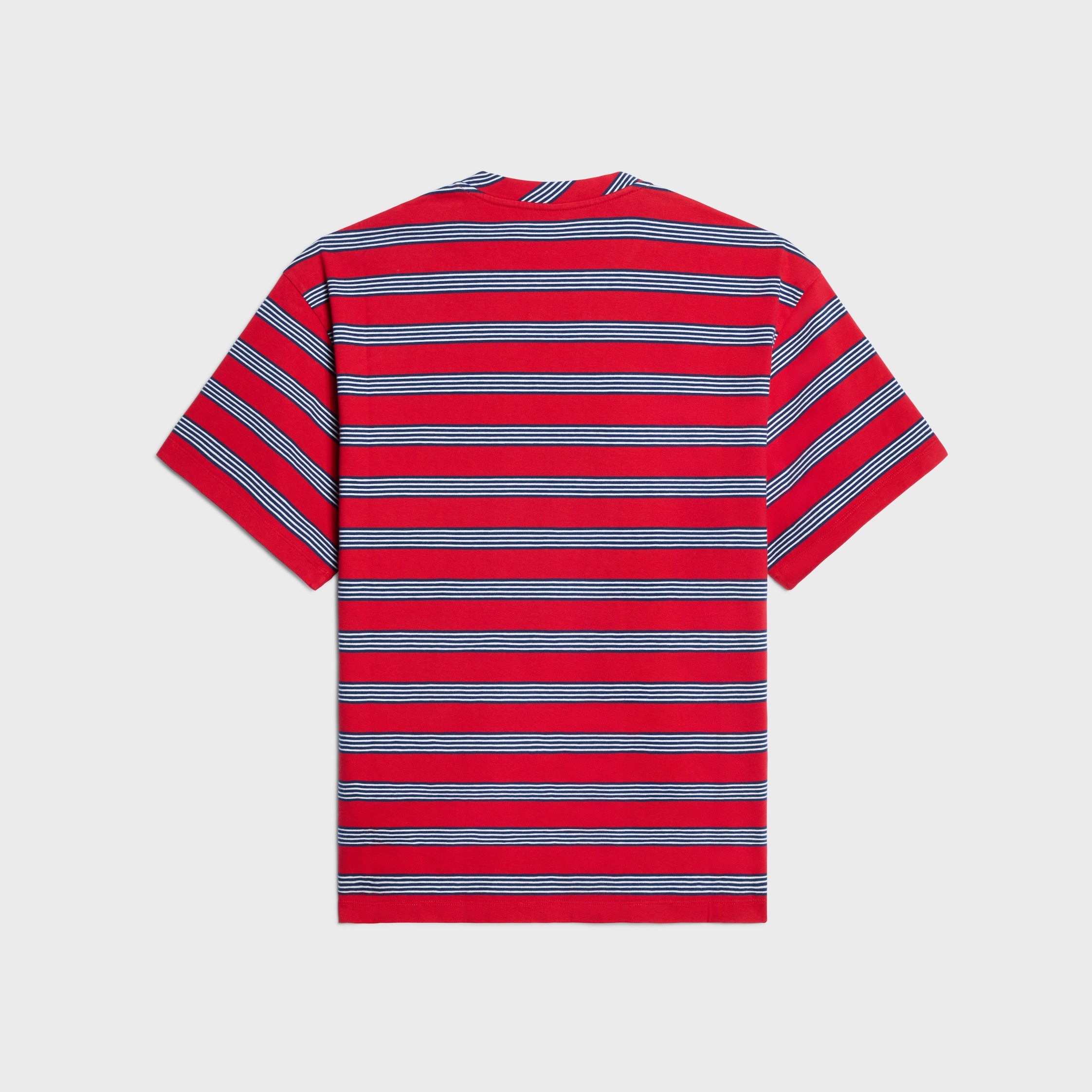 レギュラー Tシャツ / ストライプ コットンジャージー - レッド