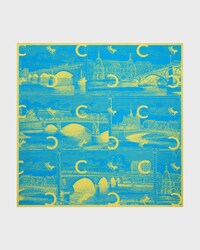 square IN silk twill - BLUE / YELLOW -  - 1 | CELINE