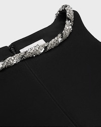 Besticktes Kleid aus doppeltem Wollkrepp - SCHWARZ -  - 2 | CELINE