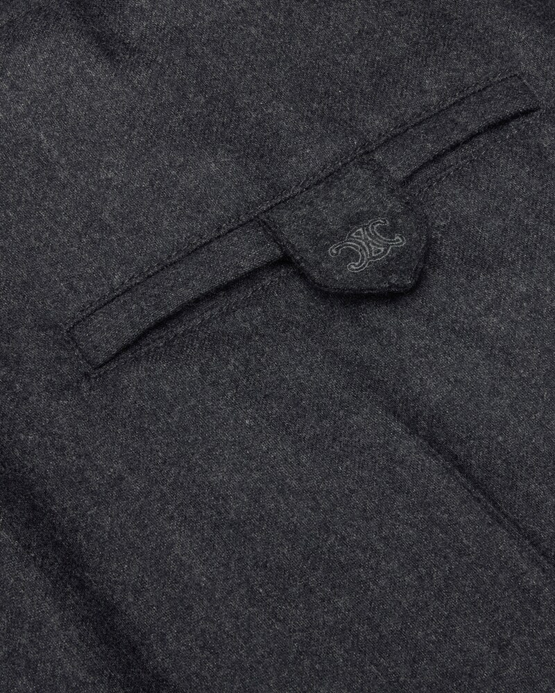 trousers IN CASHMERE FLANNEL - ANTHRACITE -  - 1 | CELINE