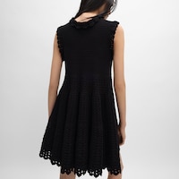 mini dress IN cotton crochet - BLACK -  - 2 | CELINE
